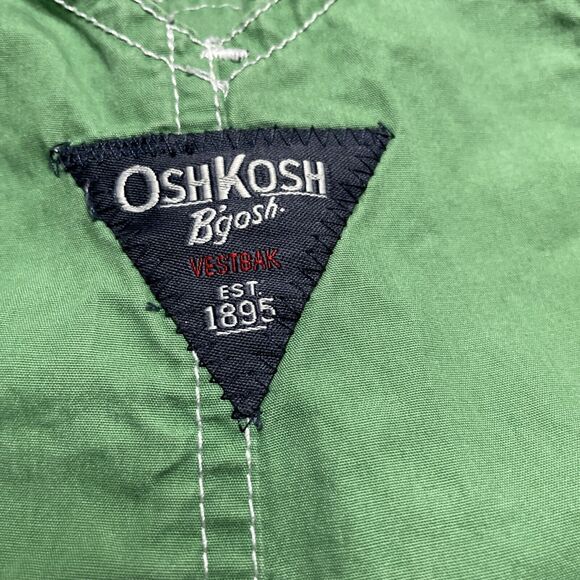 Oshkosh B’gosh Solid Green Jumper Overalls Short 24 Mo. Vestpak Vintage Unisex - Picture 5 of 7